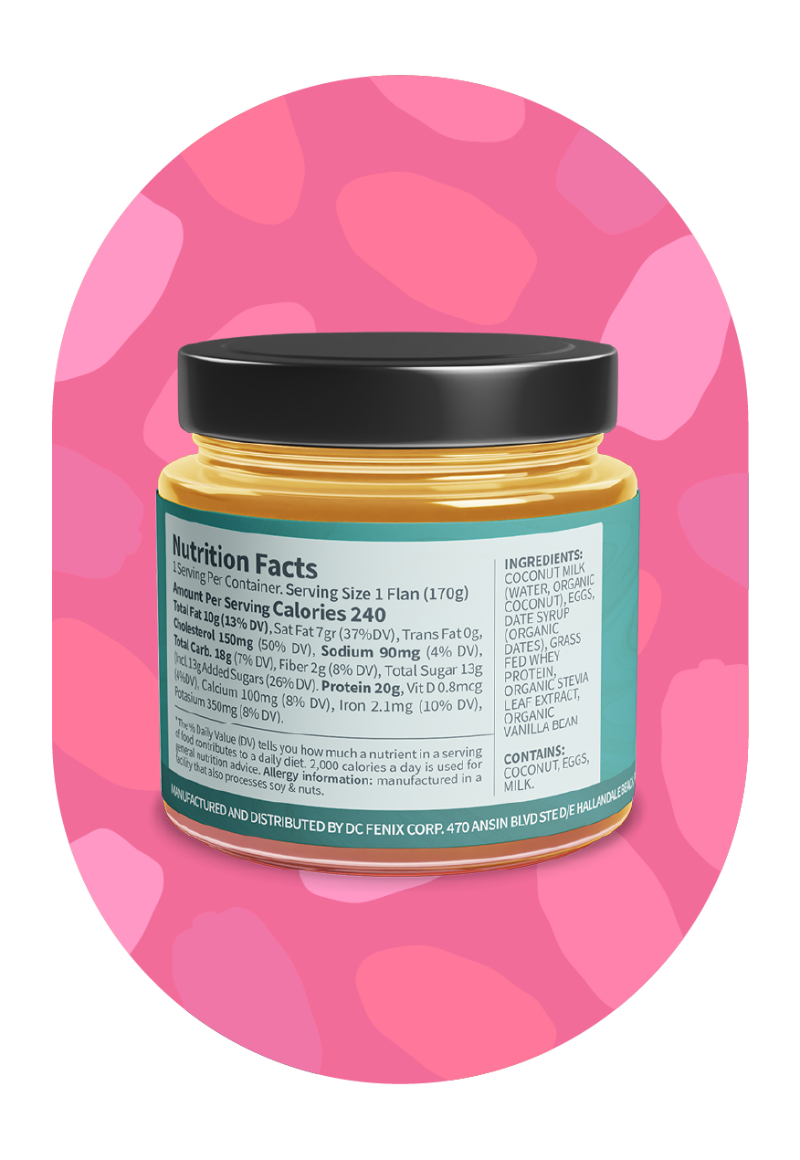 PROTEIN FLAN WITH 100% DATE CARAMEL