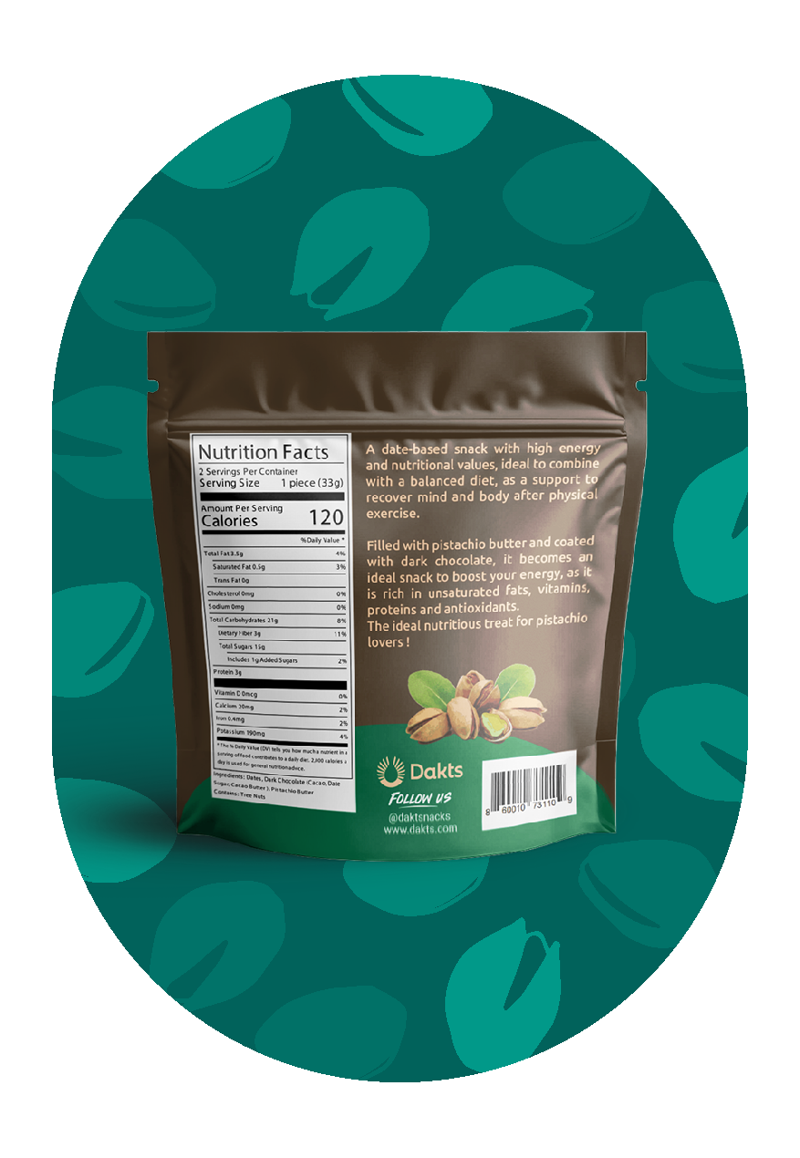 PISTACHIO BUTTER STUFFED DATES COVERED WITH DARK CHOCOLATE