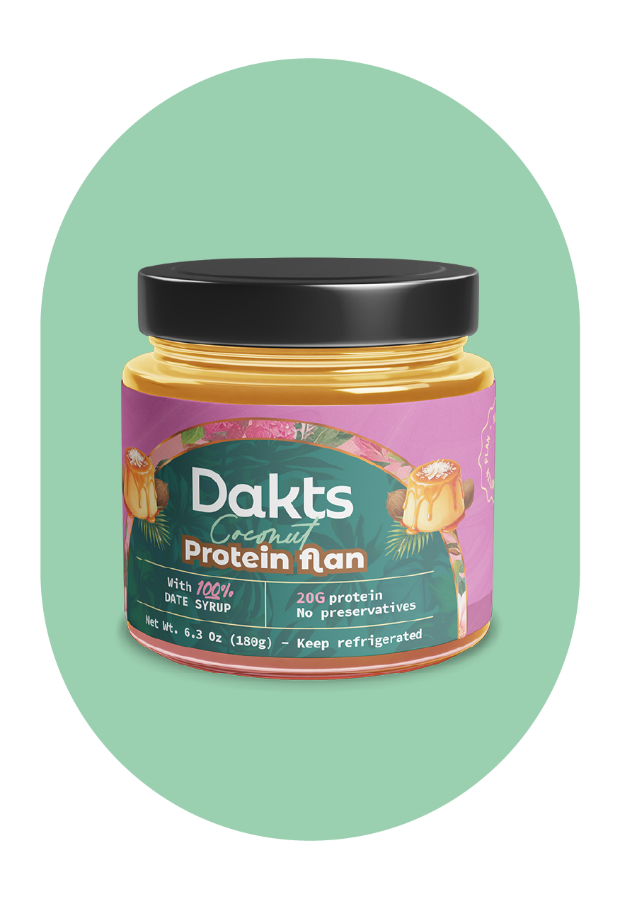 COCONUT PROTEIN FLAN WITH 100% DATE CARAMEL