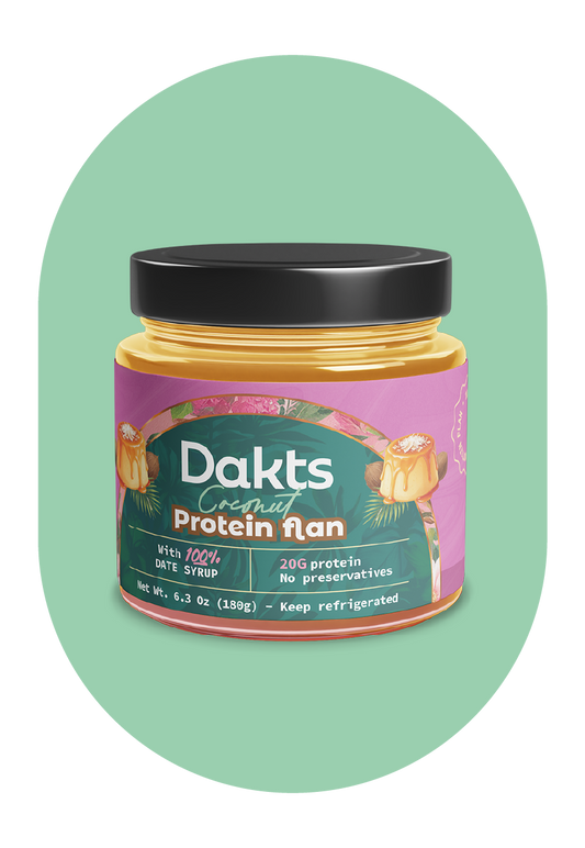 COCONUT PROTEIN FLAN WITH 100% DATE CARAMEL